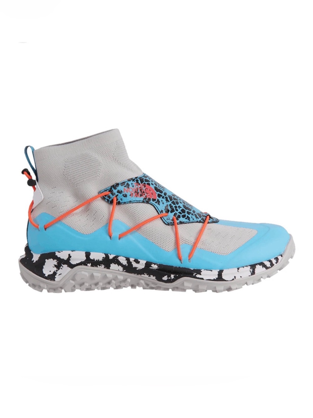 North Face Sihl Mid Waterproof Hiking Shoes Boots sz 8 Blue Mesh Animal Print